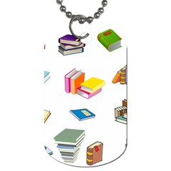 Bookworm Pattern Dog Tag (One Side)