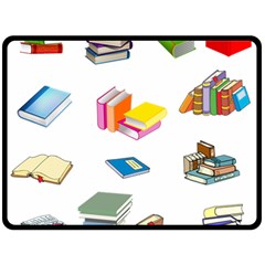 Bookworm Pattern Double Sided Fleece Blanket (Large) 