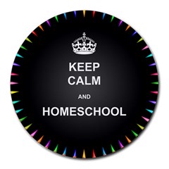 Keepcalmhomeschool Round Mousepads by athenastemple