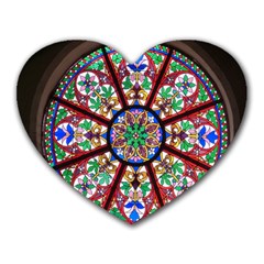 Church Window Window Rosette Heart Mousepads by Nexatart