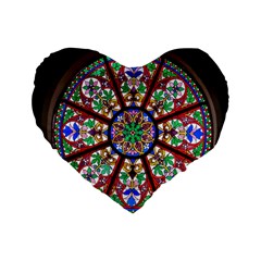 Church Window Window Rosette Standard 16  Premium Heart Shape Cushions by Nexatart