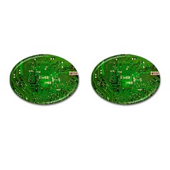 Circuit Board Cufflinks (oval) by Nexatart