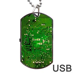 Circuit Board Dog Tag Usb Flash (two Sides) by Nexatart