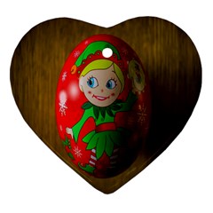 Christmas Wreath Ball Decoration Heart Ornament (two Sides) by Nexatart