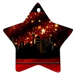 City Silhouette Christmas Star Star Ornament (Two Sides) Front