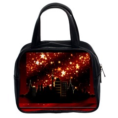 City Silhouette Christmas Star Classic Handbags (2 Sides) by Nexatart