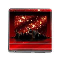 City Silhouette Christmas Star Memory Card Reader (square) by Nexatart