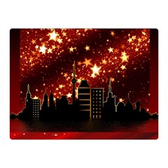 City Silhouette Christmas Star Double Sided Flano Blanket (mini)  by Nexatart