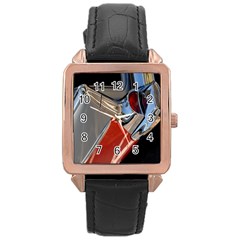 Classic Car Design Vintage Restored Rose Gold Leather Watch  by Nexatart