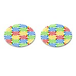 Colorful Abstract Creative Cufflinks (Oval) Front(Pair)