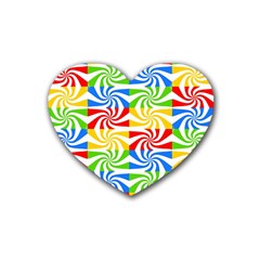 Colorful Abstract Creative Rubber Coaster (heart)  by Nexatart
