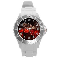 Clifton Mill Christmas Lights Round Plastic Sport Watch (l)