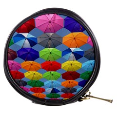 Color Umbrella Blue Sky Red Pink Grey And Green Folding Umbrella Painting Mini Makeup Bags by Nexatart