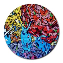 Colorful Graffiti Art Round Mousepads by Nexatart