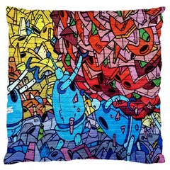 Colorful Graffiti Art Large Cushion Case (one Side) by Nexatart