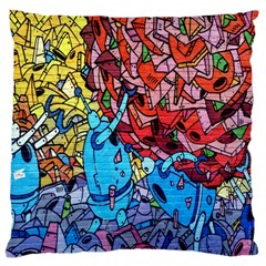 Colorful Graffiti Art Large Flano Cushion Case (one Side) by Nexatart