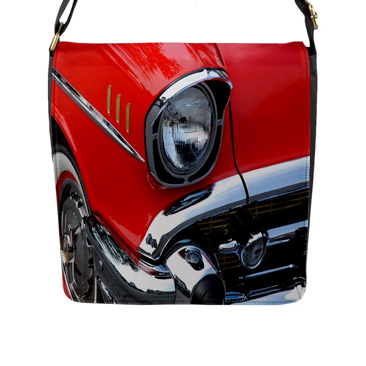 Classic Car Red Automobiles Flap Messenger Bag (L) 