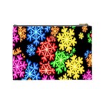 Colourful Snowflake Wallpaper Pattern Cosmetic Bag (Large)  Back