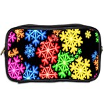 Colourful Snowflake Wallpaper Pattern Toiletries Bags 2-Side Back