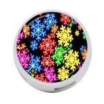 Colourful Snowflake Wallpaper Pattern 4-Port USB Hub (Two Sides)  Back