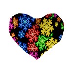 Colourful Snowflake Wallpaper Pattern Standard 16  Premium Heart Shape Cushions Front