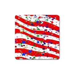 Confetti Star Parade Usa Lines Square Magnet by Nexatart