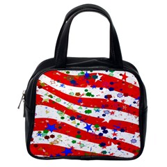 Confetti Star Parade Usa Lines Classic Handbags (one Side)