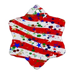 Confetti Star Parade Usa Lines Ornament (snowflake)