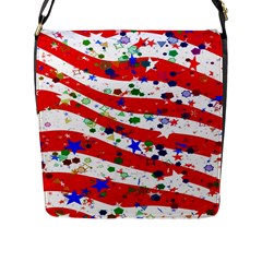 Confetti Star Parade Usa Lines Flap Messenger Bag (l)  by Nexatart