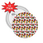 Construction Pattern Background 2.25  Buttons (10 pack)  Front