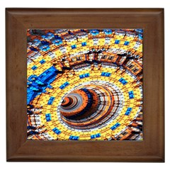 Complex Fractal Chaos Grid Clock Framed Tiles by Nexatart