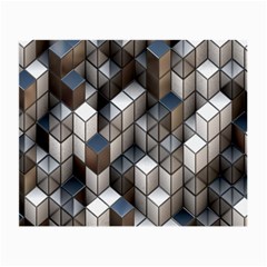 Cube Design Background Modern Small Glasses Cloth (2-side) by Nexatart