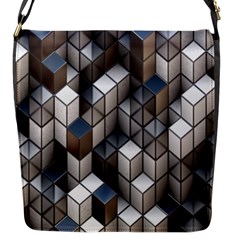 Cube Design Background Modern Flap Messenger Bag (s) by Nexatart