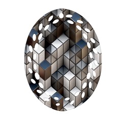 Cube Design Background Modern Ornament (oval Filigree) by Nexatart