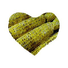 Corn Grilled Corn Cob Maize Cob Standard 16  Premium Flano Heart Shape Cushions by Nexatart