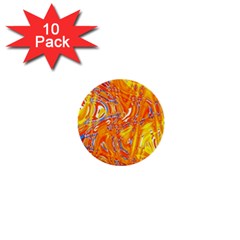 Crazy Patterns In Yellow 1  Mini Buttons (10 pack) 