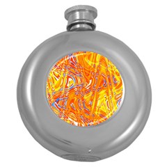 Crazy Patterns In Yellow Round Hip Flask (5 oz)