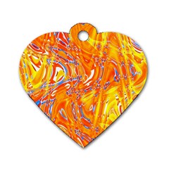 Crazy Patterns In Yellow Dog Tag Heart (One Side)