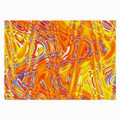 Crazy Patterns In Yellow Large Glasses Cloth (2-side) by Nexatart