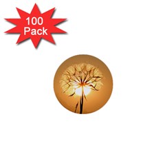 Dandelion Sun Dew Water Plants 1  Mini Buttons (100 Pack)  by Nexatart