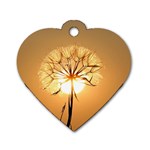 Dandelion Sun Dew Water Plants Dog Tag Heart (Two Sides) Front