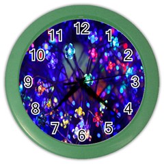 Decorative Flower Shaped Led Lights Color Wall Clocks by Nexatart