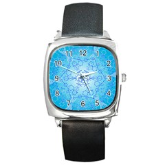 Design Winter Snowflake Decoration Square Metal Watch