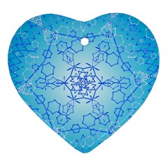 Design Winter Snowflake Decoration Heart Ornament (two Sides) by Nexatart