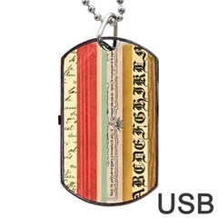 Digitally Created Collage Pattern Made Up Of Patterned Stripes Dog Tag Usb Flash (two Sides)