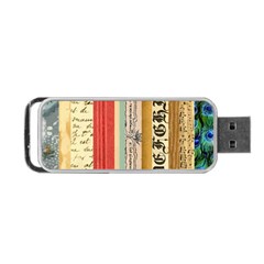 Digitally Created Collage Pattern Made Up Of Patterned Stripes Portable Usb Flash (one Side) by Nexatart