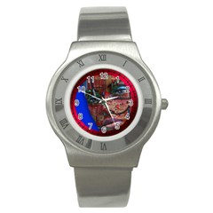 Display Dummy Binary Board Digital Stainless Steel Watch