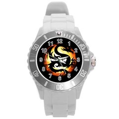 Dragon Fire Monster Creature Round Plastic Sport Watch (l) by Nexatart