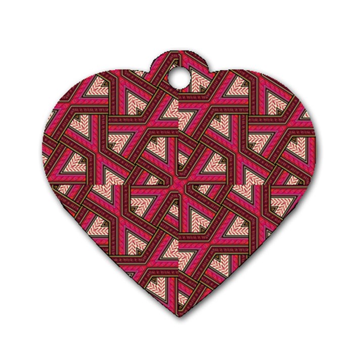 Digital Raspberry Pink Colorful Dog Tag Heart (One Side)