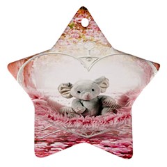 Elephant Heart Plush Vertical Toy Ornament (star) by Nexatart